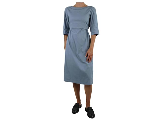 Autre Marque Blue crewneck midi dress - size UK 10  ref.985947