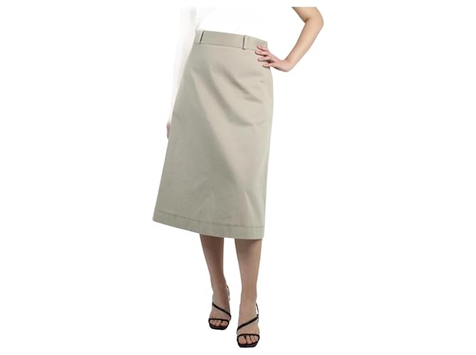 Bottega Veneta Neutral Button up midi skirt - size UK 10 Cotton  ref.985962