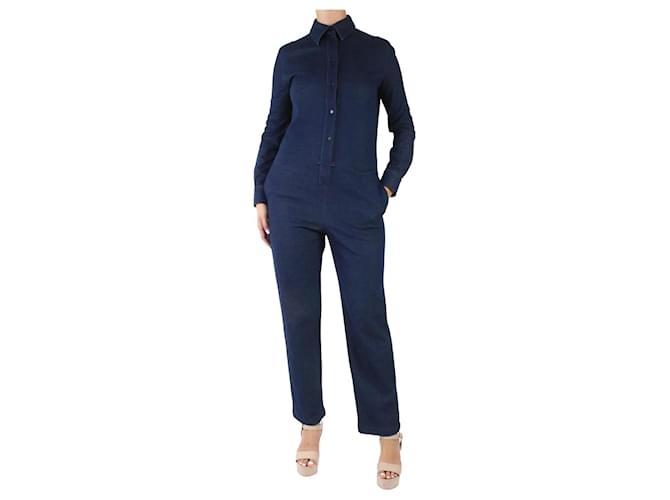 Max Mara Blue denim-look jumpsuit - size UK 10  ref.986028