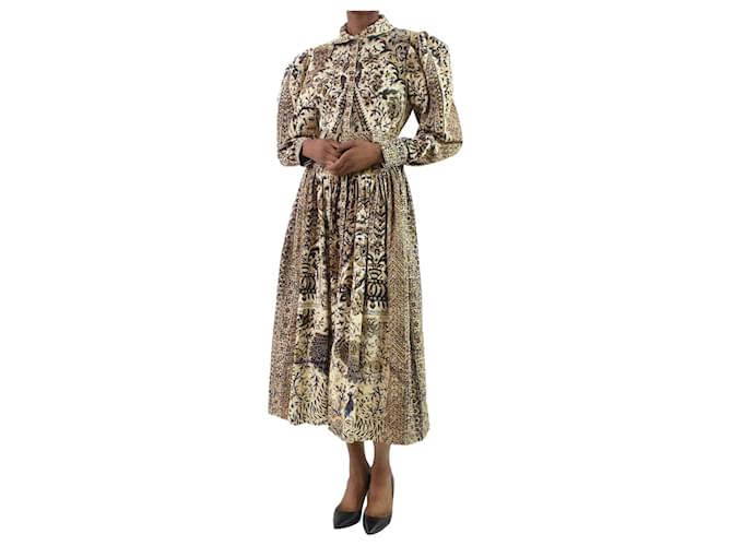 Ulla Johnson Yellow printed midi dress - size US 4 Cotton  ref.986082