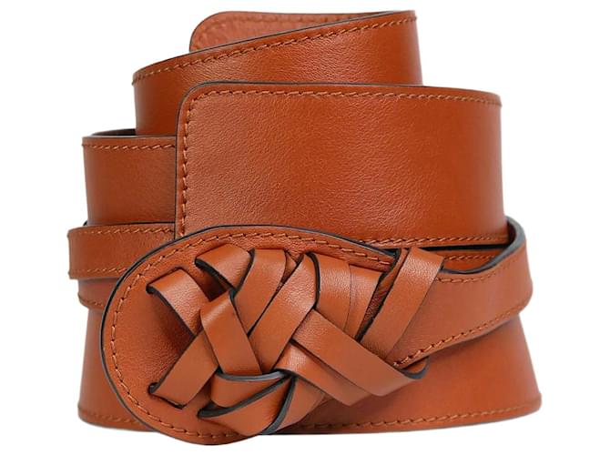 Pre-owned Leather Belt In Brown