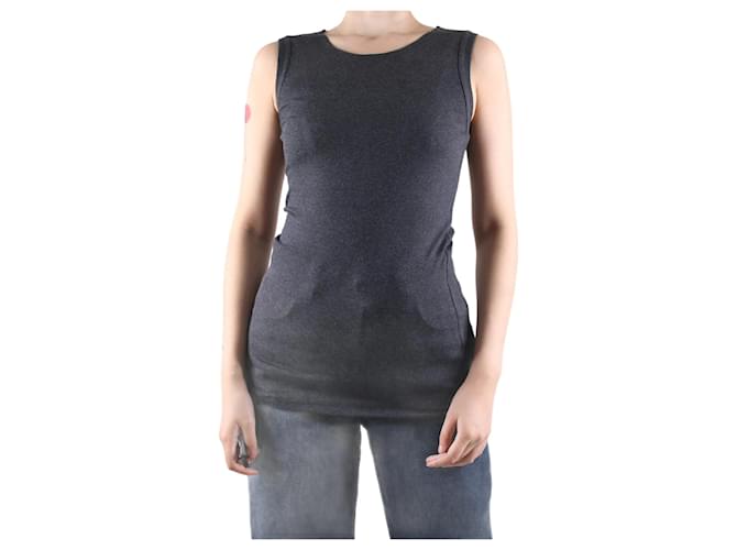 Brunello Cucinelli Grey sleeveless cotton top - size M  ref.986130