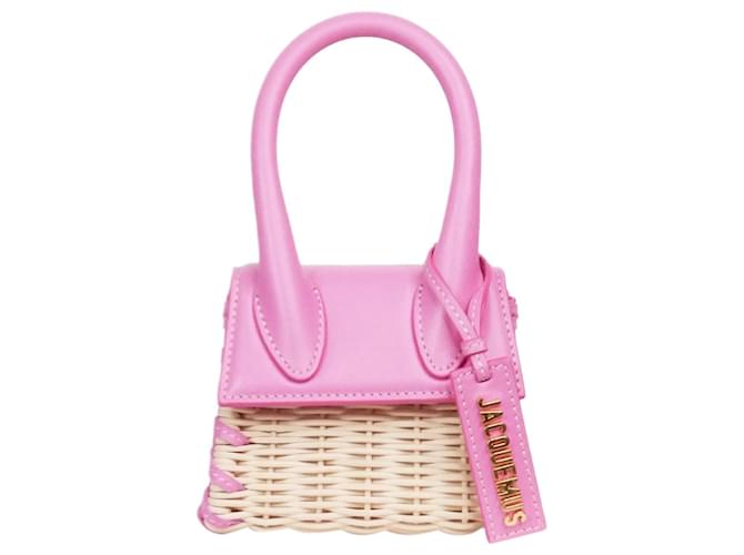 Jacquemus Pink mini wicker Chiquito bag Rosa Mimbre  ref.986165