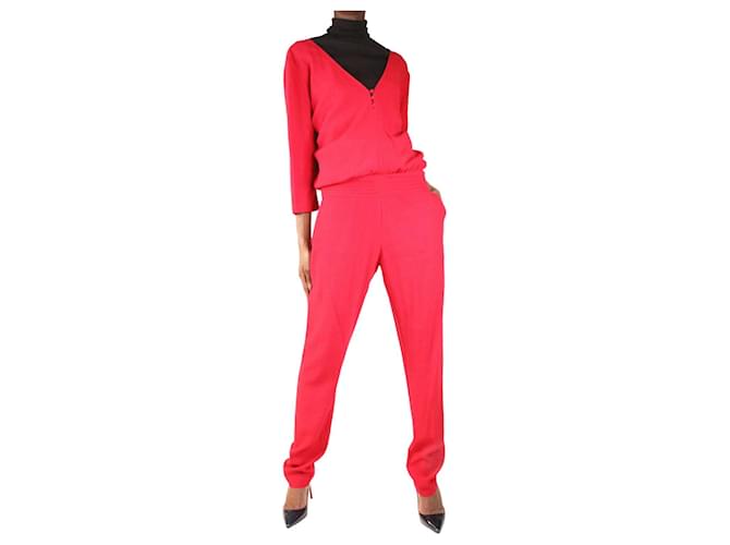 Ba&Sh Red v-neck straight-leg jumpsuit - size 1 Viscose  ref.986234