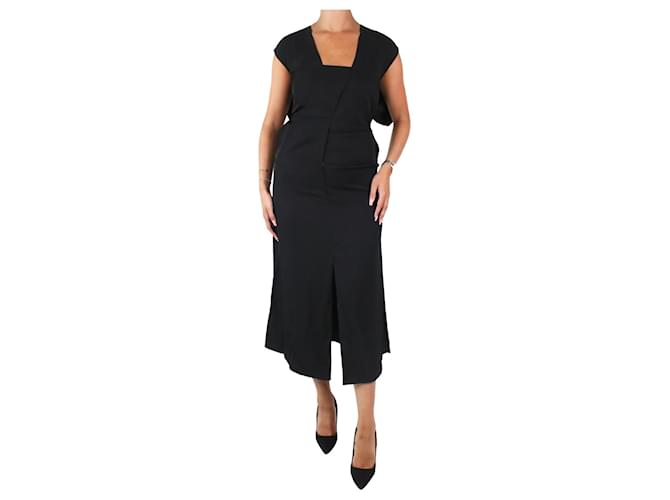 Bottega Veneta Black square neckline asymmetric midi dress - size IT 38 Viscose  ref.986275
