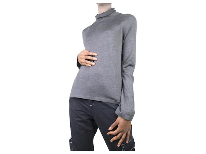 The row Grey roll-neck top - size M Silk  ref.986335