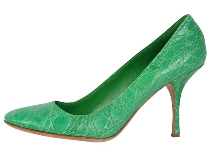 Prada Zapatos de salón verdes - talla UE 38.5 Cuero  ref.986593