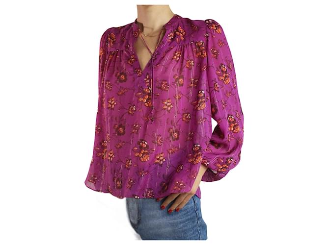 Ulla johnson discount floral blouse purple