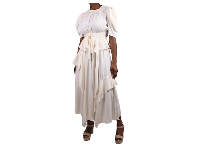 Ulla Johnson Cream short-sleeved dress - size US 8 Viscose  ref.986677