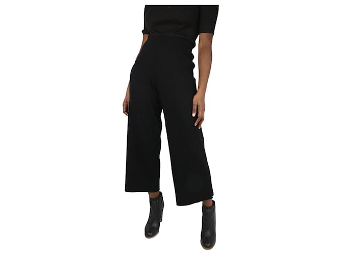 Vince Black elasticated ribbed trousers - size XS Cotton Polyester Viscose  ref.986733