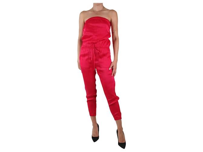 Autre Marque Pink sleeveless elasticated waist jumpsuit - size XS Viscose  ref.986754