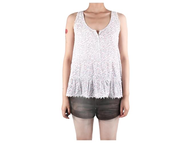 Zadig & Voltaire White sleeveless floral print - size S Cotton  ref.986763