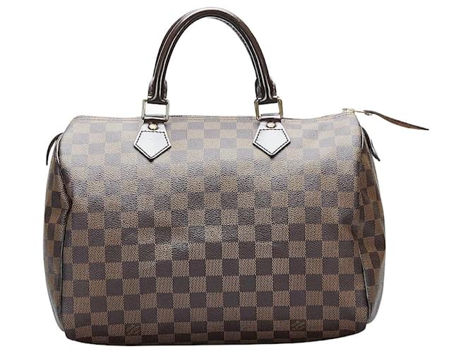 Damier Ebene Speedy 30 Canvas Bag with Strap