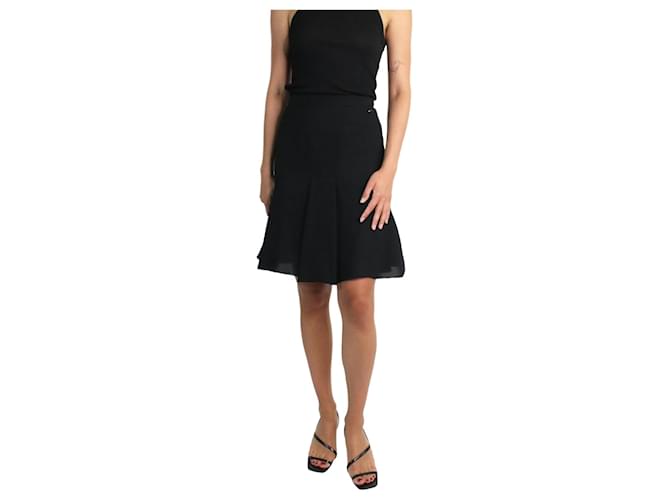 Chanel Black silk flared skirt - size UK 8  ref.986946