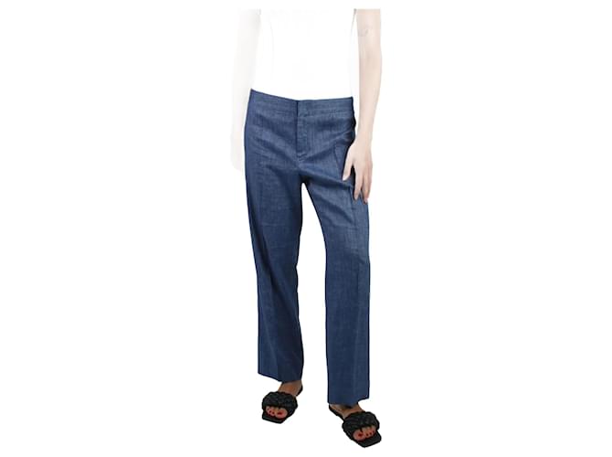 Isabel Marant Etoile Pantalon en lin plissé bleu - taille UK 12  ref.986980