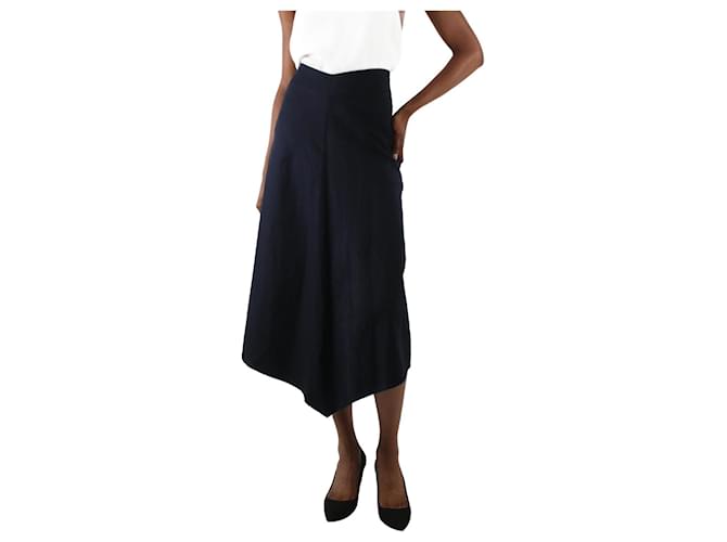 Autre Marque Blue asymmetric midi skirt - size UK 6 Cotton  ref.987044