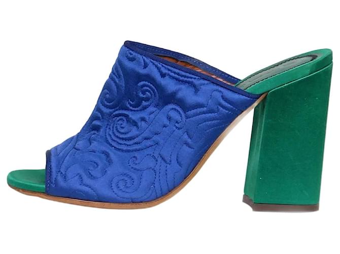 Etro Blue embroidered heels - size EU 36 Viscose  ref.987104