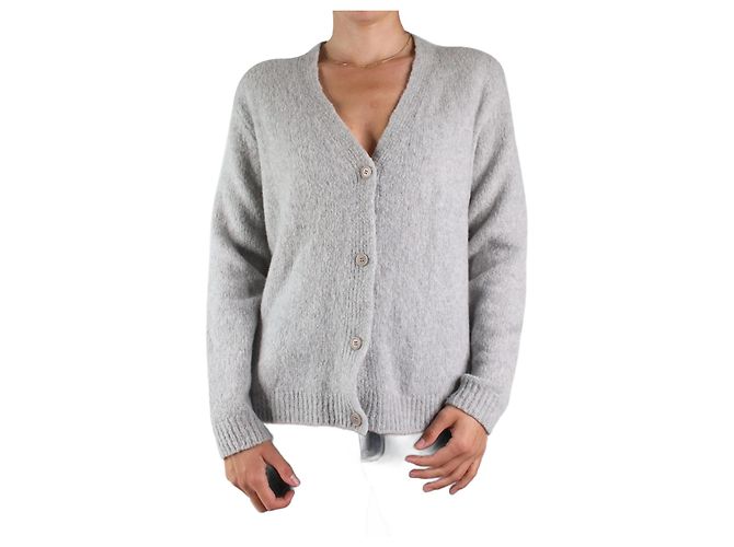 Masscob Grauer Cardigan aus Wollmischung – Größe M