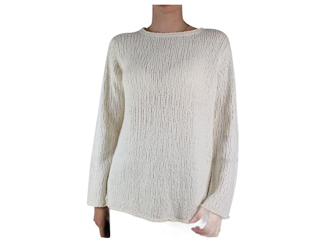 Autre Marque White wool-blend knit jumper - size S  ref.987237