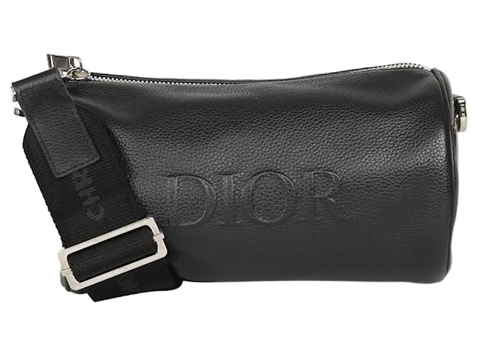Christian Dior Black DIOR HOMME Roller messenger bag Leather ref  