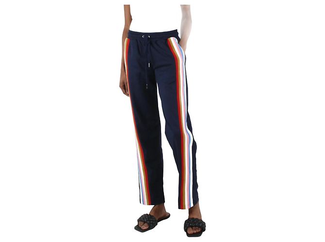 Alexa Chung Blaue Jogginghose mit elastischem Bund und Streifendetail – Größe XS