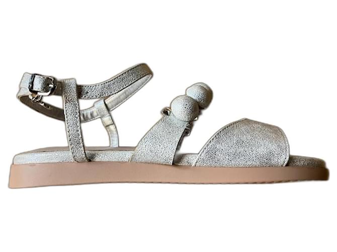 Braccialini Sandals Silvery Leather  ref.987422