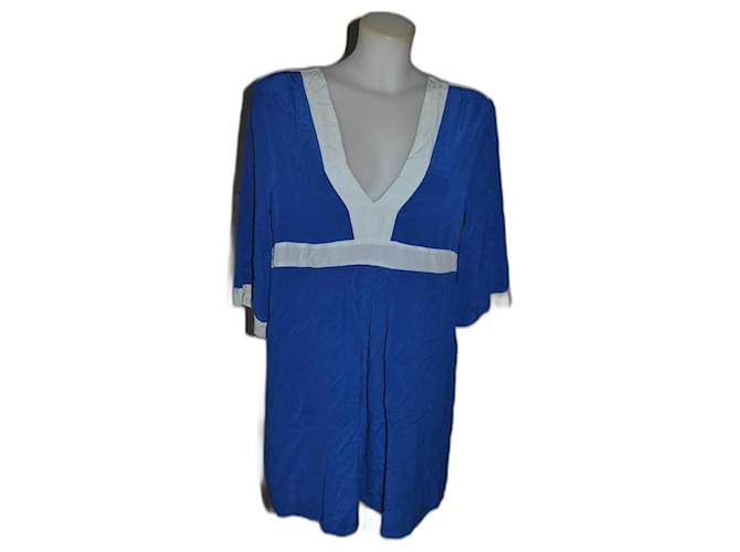 Autre Marque silk dress Light blue  ref.987446