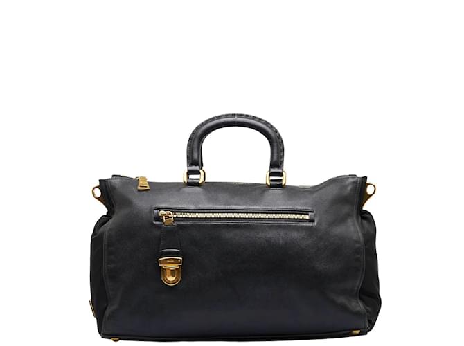 Prada Vitello Daino Leather Handbag Black Pony-style calfskin  ref.987540