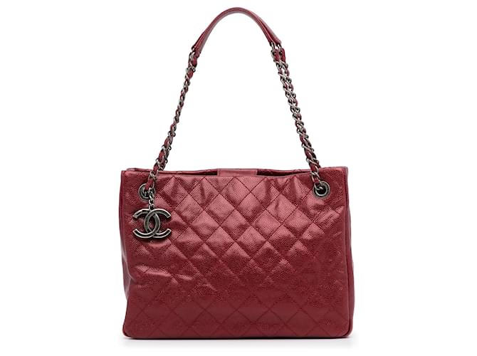 Chanel Red Small Caviar City Shopper Leather ref.987639 - Joli Closet