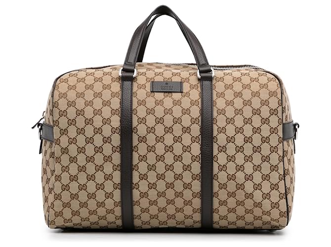 Gucci Brown GG Canvas Travel Bag Beige Cloth Cloth ref.987697 - Joli Closet