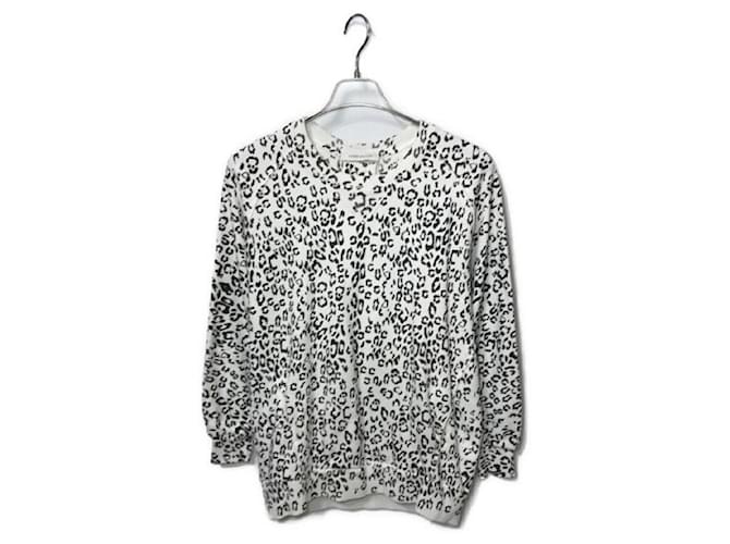 ****BALMAIN Leopard Print Sweatshirt Black White Cotton  ref.987935