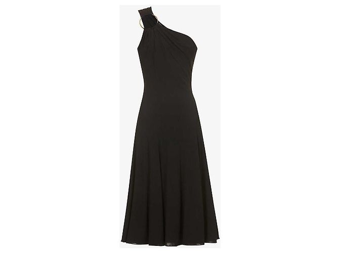 Abito Versace monospalla decorato con cerchi Nero