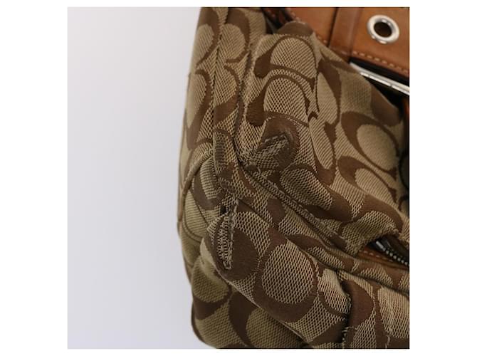 Coach Signature Shoulder Bag Nylon Leather 3Set Brown Black Auth ar9856  ref.988102