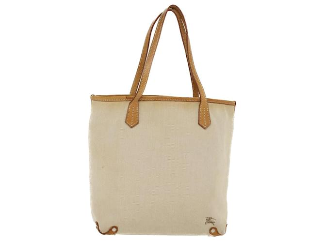BURBERRY Blue Label Shoulder Bag Canvas Leather Beige Brown Auth bs6752 Cloth  ref.988130