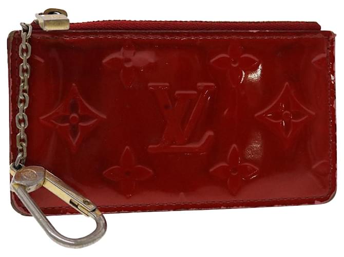 LOUIS VUITTON Monogram Vernis Pochette Cles Coin Purse Red M9144F LV Auth 46872 Patent leather  ref.988193