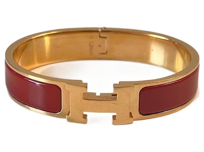 Hermès bracelet hermes Clic H Métal Rouge  ref.988741