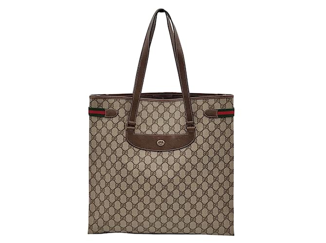 Gucci Ophidia Leather-trimmed Printed Coated-canvas Shoulder Bag - Beige - One Size