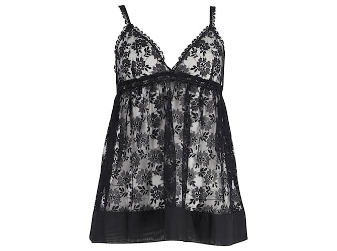 Dolce & Gabbana Lace Sleeveless Top in Black Nylon Polyamide  ref.989047