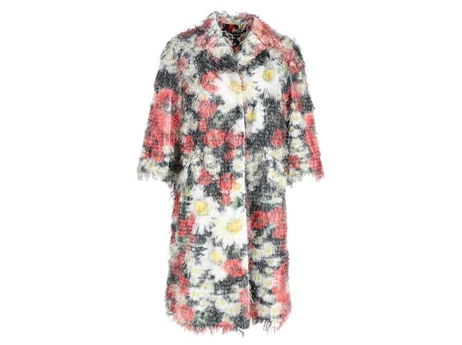 Dolce & Gabbana Fil Coupé Coat in Floral Print Polyester  ref.989054