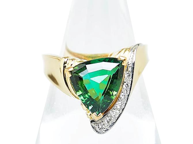 & Other Stories 18k Gold-Turmalin-Diamant-Ring Golden Metall  ref.989156