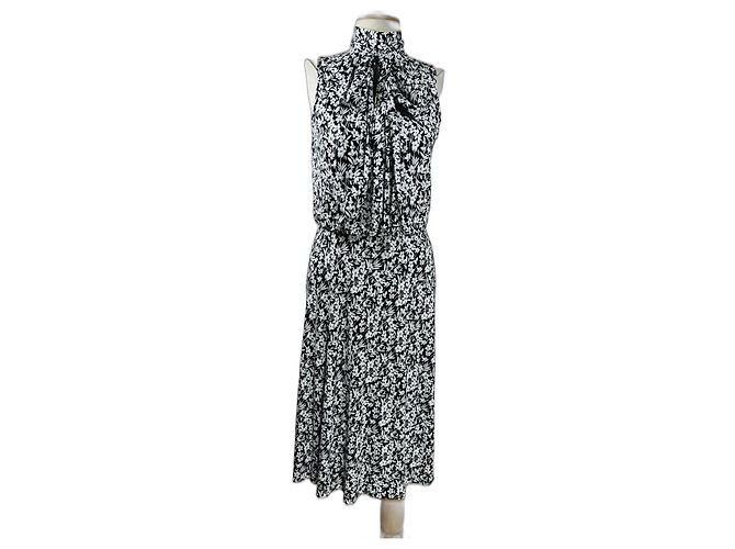 Ralph Lauren Kleid mit Blumenmuster schwarz weiß Viscose