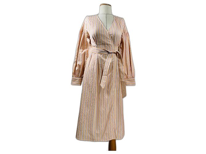 Vestido de algodão listrado Merrill Samsoe & Samsoe Multicor