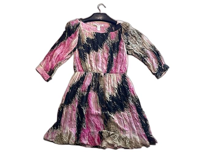 Diane Von Furstenberg silk dress (S Größe) Mehrfarben Seide Baumwolle  ref.989212
