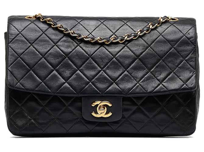 Chanel Black Medium Quilted Lambskin Single Flap Bag