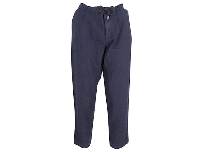 Autre Marque Mr. P Drawstring Pants in Navy Blue Wool  ref.989323