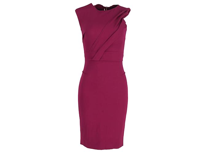 Roland Mouret Nepa Asymmetric Draped Fitted Dress in Purple Viscose Cellulose fibre  ref.989341