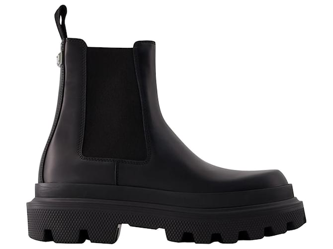Dolce & Gabbana Chelsea Boots - Dolce&Gabbana - Leather - Black  ref.989368