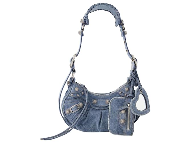 Le Cagole XS Shoulder Bag - Balenciaga - Denim - Blue  ref.989374