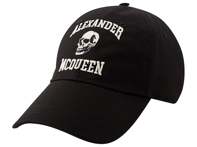 Varsity Skull Cap - Alexander Mcqueen - Cotton - Black/ivory  ref.989405