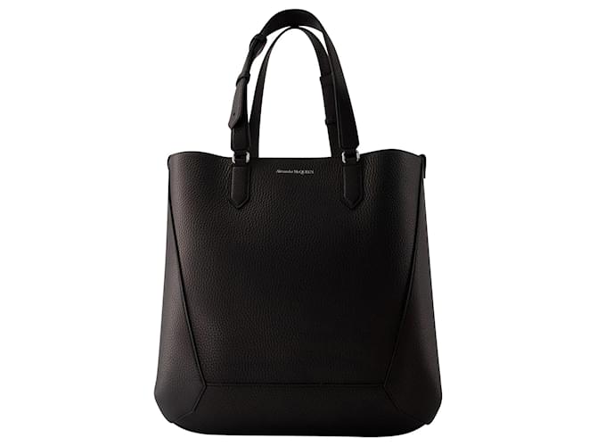 The Edge Medium Shopper Bag - Alexander Mcqueen - Leather - Black Pony-style calfskin  ref.989413